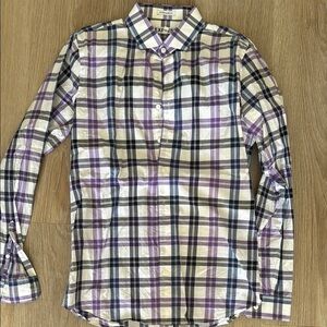 Express Men's Purple & Blue Plaid Shirt - Extra Slim Fit Large